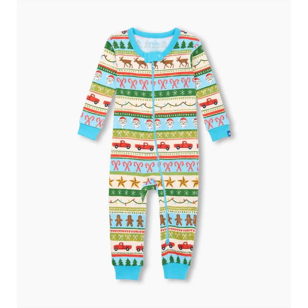 NEW HATLEY kid's fair isle coverall in blue